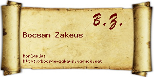 Bocsan Zakeus névjegykártya
